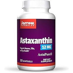 Jarrow Formulas Astaxanthin 12 mg Natural Antioxidant Carotenoid, Immune, Skin & Eye Health Support, 30 Count