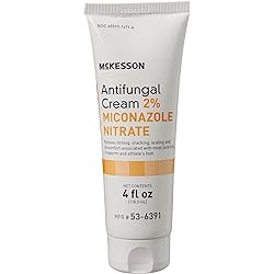 McKesson Antifungal Cream, 2% Miconazole Nitrate, Relives Jock Itch, Ringworm and Athlete Foot, 4 oz, 1 Count