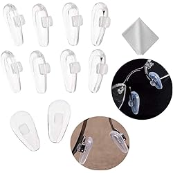 Push-in Eyeglass Nose Pads,BEHLINE Soft Silicone Air Cushion Glasses Replacement Nosepad,14mm Air ChamberAir BagNose Piece,Anti-Slip Nose Bridge Pads for Eye Glasses SunglassesClear,5 Pairs