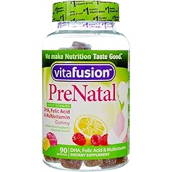 Vitafusion PreNatal Dietary Supplement, Lemon & Raspberry Lemonade Flavors 90 ea Pack of 5