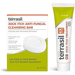 Jock Itch Treatment MAX 14gm and Antifungal Cleansing Soap Kit - 6X Faster with Natural Antifungal Ointment Treats Tinea Cruris Relieves Itch Irritation by Terrasil