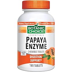 Botanic Choice Papaya Enzyme Chewable, 180 Tablets