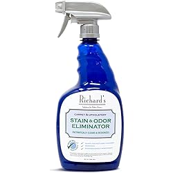 Richard’s Stain & Odor Eliminator Spray, 32 oz – Natural Stain and Pet Odor Eliminator Formula Cleans Carpet, Upholstery, Hard Floors – For Pet Stains, Crayon, Ink, Scuffs and More