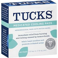Tucks Medicated Cooling Hemorrhoidal Pads, 40 Count Pack of 2