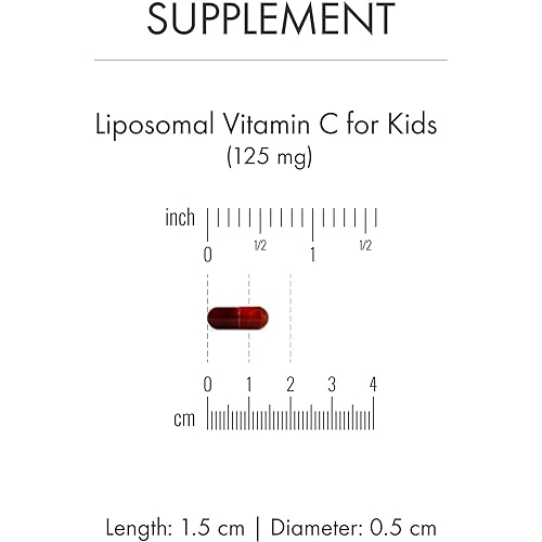 Dr. Mercola Liposomal Vitamin C for Kids Capsules Dietary Supplement, 125 mg per Serving, 30 Servings 30 Capsules, Immune Support, Non GMO, Soy Free, Gluten Free