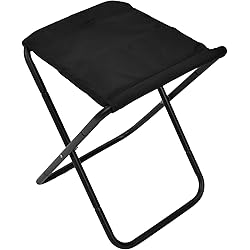 Folding Chairs, Save Space Folding Stool Durable with 7075 Aluminum Alloy Bracket for Camping for TravellingBlack