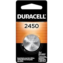 Duracell 2450 3V Lithium Battery, 1 Count Pack, Lithium Coin Battery for Medical and Fitness Devices, Watches, and more, CR Lithium 3 Volt Cell