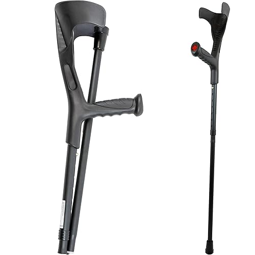 Pepe - Crutch for Adults x1 Unit, Open Cuff, Walking Crutch Foldable, Aluminum Crutch, Single Crutch for Adults, Crutch for Women and Men, Collapsible Crutch, Foldable Aluminum Black Crutch