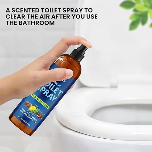 Robbers' Toilet Spray 8 fl oz - Bathroom Air Freshener Spray for Home, Travel - Poop Spray for Toilet - Odor Eliminator Sprayer - Gag Gift - Nexon Botanics