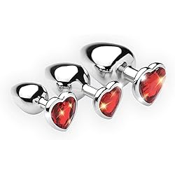 Frisky Chrome Hearts 3 Piece Anal Plugs with Gem Accents
