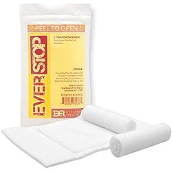 Ever Ready First Aid EverStop First Aid Blood Stopper Compress Multi-Purpose Wound and Trauma Dressing- 3 Pack