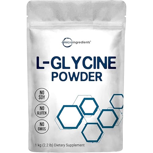 Micro Ingredients Glycine Powder, 1KG 2.2 Pounds, Glycine 1000mg Per Serving, Supports Restful Sleep and Neurotransmitter, Water Soluble and Products of USA