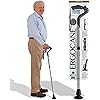 Ergocane 2G by Ergoactives As Seen On TV. Spring-Assisted Shock Absorber Fully-Adjustable Ergonomic Cane, Newly Released, Equipped with Stand Alone High Performance Rubber Tip Carbon Checkered