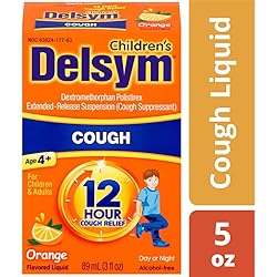 Delsym Children's Cough Suppressant Liquid, Orange Flavor, 5 Ounce