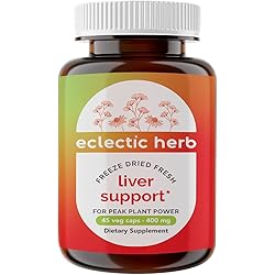 Eclectic Institute Raw Fresh Freeze-Dried Liver Support | Milk Thistle & Dandelion | 45 CT 400 mg