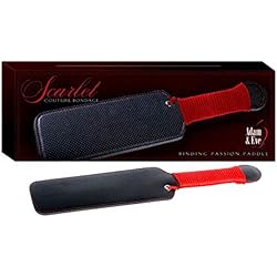 Adam & Eve Scarlet Couture Binding Passion Paddle and Rope Set for Bondage Games | Vegan Leather Sex Paddle for Couples Play | 14.5 L x 3.25 W Inches