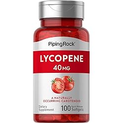 Lycopene 40mg Supplement | 100 Softgels | Naturally Occurring Carotenoid | Non-GMO, Gluten Free | by Piping Rock