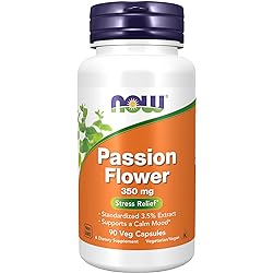 NOW Supplements, Passion Flower Passiflora incarnata 350 mg, Natural Stress Relief, 90 Veg Capsules