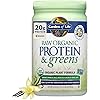 Garden of Life Raw Organic Protein & Greens - Vanilla - Vegan Protein Powder for Women and Men, Plant Protein, Pea Protein, Greens & Probiotics - Dairy Free, Gluten Free Low Carb Shake, 20 Servings