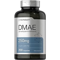 DMAE Dimethylaminoethanol Supplement | 250mg | 200 Capsules | Non-GMO, Gluten Free | by Horbaach