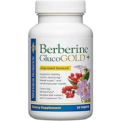 Dr. Whitaker's Berberine GlucoGOLD, Supplement with Berberine, Concentrated Cinnamon, and Banaba Leaf Extract 90 Tablets