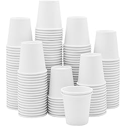 300 Count] 3 oz. White Paper Cups, Small Disposable Bathroom, Espresso, Mouthwash Cups
