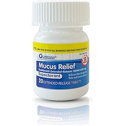 Guardian Mucus Relief, 600mg Guaifenesin 12 Hour Extended Release, Chest Congestion Expectorant 20 Count Bottle Pack of 1