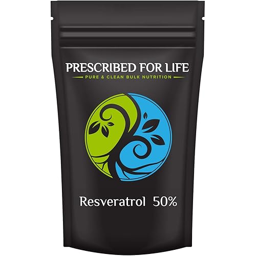 Prescribed for Life Resveratrol - 50% Trans-Resveratrol - Natural Rhizome Extract Powder Polygoni cuspidatium, 12 oz 340 g