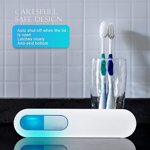 TAISHAN UV Sanitizer Toothbrush Case，Portable Travel Toothbrush Holder,Fits All Toothbrushes for Manual Toothbrushes,Safety Feature for Home and Travel
