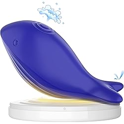 Blue Whale Pulsating Clitoral Vibrators - BOMBEX, Clitoralis Stimulator Mimic Oral Pleasure, Mini Vibrator with Dustproof LED Light Case, Nipple Toys, Adult Sex Toys for Women, Blue
