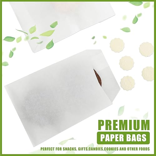 300 Packs Flat Glassine Bags 3 x 5 Inch Treat Bag Semi Transparent Paper Bags Small Flat Paper Bags Cookie Bags Oil Grease Resistant Glassine Bags for Cookies Candies Dessert Popcorn Food Snack