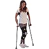 Ergobaum Dual5' to 6'6'' Ergonomic Underarm Crutches 1 Pair of Double-Function Shock Absorber Underarm Crutches with Arm Support Black