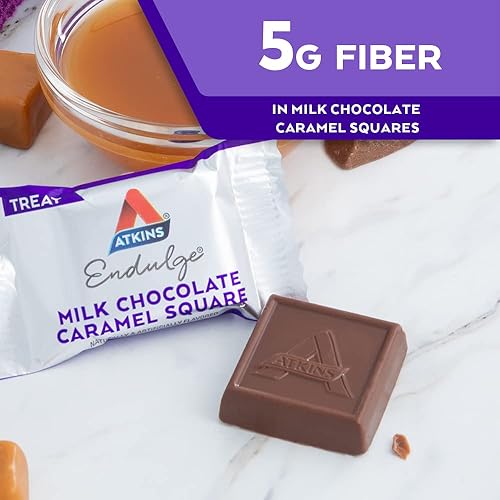 Atkins Endulge Treat Milk Chocolate Caramel Squares. Smooth & Decadent. Keto-Friendly. 90 CountPack of 1