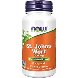 NOW Supplements, St. John's Wort Hypericum perforatum 300 mg, Standardized Extract, 100 Veg Capsules