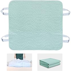 2 Pack Bed Pads for Incontinence Washable Reusable Mattress Pad Waterproof with 4 Convenient Handles Bed Pads for Incontinence Person 36” × 34” Inch