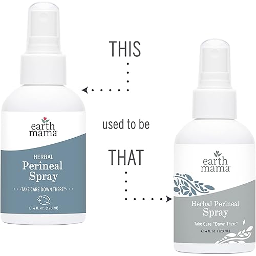 Herbal Perineal Spray by Earth Mama | Safe for Pregnancy and Postpartum, Natural Cooling Spray For After Birth, Benzocaine and Butane-Free 4-Fluid Ounce