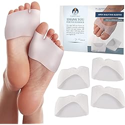 Dr. Frederick's Original Open Toe Sleeves - Half Toe Sleeve Metatarsal Pads - 4 Pieces - Ball of Foot Cushions - Great for Calluses and Blisters - for Men and Women - Perfect for High Heel Shoes
