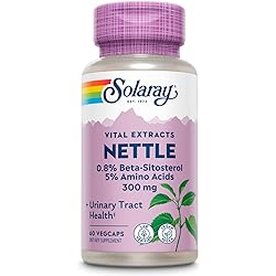 Solaray Nettle Extract 300 mg, Healthy Urinary & Prostate Support for Men, WAmino Acids & Beta-Sitosterol, 60 VegCaps