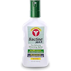 Bactine Max Pain Relieving Cleansing Spray with Lidocaine for First Aid Wound Care, 5 fl oz