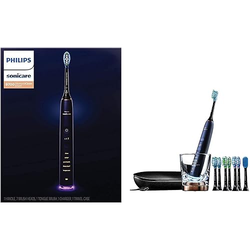 Philips Sonicare DiamondClean Smart 9700 Rechargeable Electric Power Toothbrush, Lunar Blue, HX995751