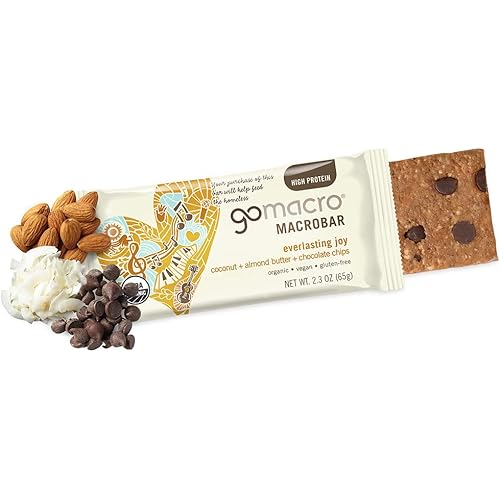 GoMacro MacroBar Organic Vegan Protein Bars - Coconut Almond Butter & MacroBar Mini Organic Vegan Snack Bars - Coconut Almond Butter Chocolate Chips 0.90 Ounce Bars, 24 Count