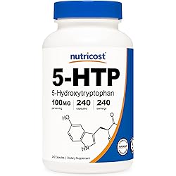 Nutricost 5-HTP 100mg, 240 Capsules 5-Hydroxytryptophan - Vegetarian Capsules, Gluten Free, Non-GMO