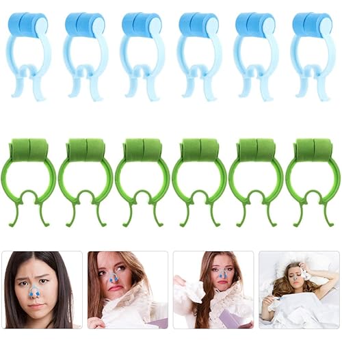 Healvian 12pcs Nose Stop Clip Nasal Nose Stopper Foam Nose Clips Clamp Nosebleeds Stopper Treatment Swimming Pool Nose Plug for Anti Snoring Nose Clip Devices