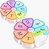 2 Pack Extra Large Weekly Pill Organizer, Winlike Flower XL Portable 7 Day Pill Box Case for Travel Medicine Organizer VitaminFish OilPillsSupplements