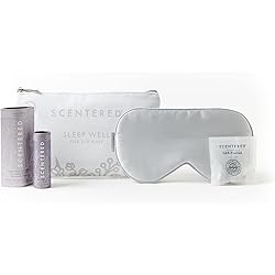 Scentered Sleep Essentials Travel Gift Set - Aromatherapy Sleep Well Balm, Luxury 100% Silk Eye-mask & Ear-Plugs - Supports Bedtime Relaxation & Restful Sleep - Lavender & Chamomile Blend
