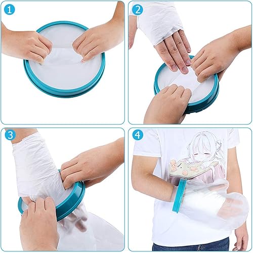 Doact Hand Cast Cover for Shower Bathing, Waterproof Cast Protector Reusable Wrist Cast Sleeve Bag Keep Bandage Cast Dry for Adult Hand, Kids Arm, Fingers, Wound, Burn