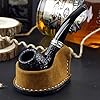 Genuine Leather Smoking Pipe Stand Rest Handmade Tobacco Pipe Rack Holder Fit Most Pipes Brown