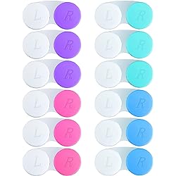 12PCS Contact Lens Case, Colorful Contact Lens Box LeftRight Eyes Holder Container, Outdoor Mini Contact Lens Soak Storage Kit for Travel&Home