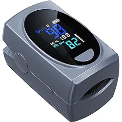 Pulse Oximeter Fingertip, Digital Blood Oxygen Saturation Monitor for Heart Rate Monitor and SpO2 Levels, Portable LCD Pulse Oximeter Batteries Included