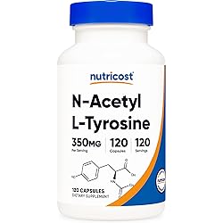 Nutricost N-Acetyl L-Tyrosine NALT 350mg, 120 Capsules - Gluten Free, Non-GMO